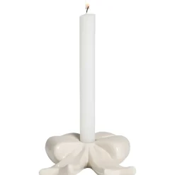 Leen Bakker Kandelaar Strik - off-white - 4x12x15 cm