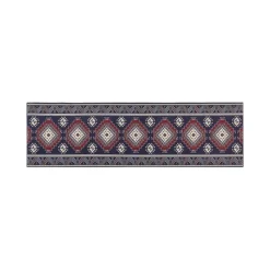 Tapijtlopers En Keukenlopers-Beliani KANGAL - Loper tapijt - Blauw/Rood - 60 x 200 cm - Polyester