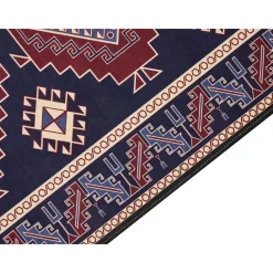 Tapijtlopers En Keukenlopers-Beliani KANGAL - Loper tapijt - Blauw/Rood - 60 x 200 cm - Polyester