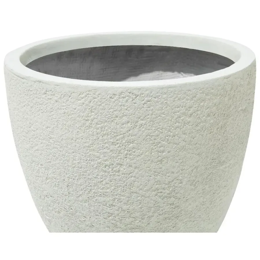 Beliani KANNIA - Bloempot - Wit - 55 cm - Klei-vezelmengsel
