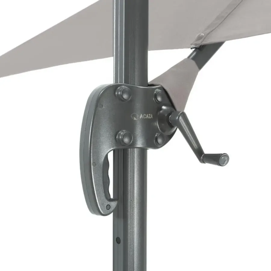 Parasols-Merkloos Kantelbare Zweefparasol 250x250 cm -Sterke Zweef Parasol, Licht Grijs