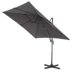 Parasols-ACAZA Kantelbare Zweefparasol 250x250 cm, Vierkant Zeil - Donker Grijs