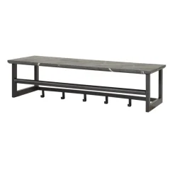 Kapstokken-Giga Living Kapstok - Zwart Metaal - 80x30x24cm - 6-Haken - Roede