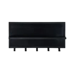 Livingfurn Kapstok Mangohout Zwart - 17x70x32cm - Kapstok Brix Caro