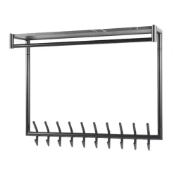 Giga Living Kapstok Zwart Metaal - 20-Haaks - 100x27x80cm - Roede
