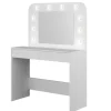 Kaptafels-Trasman Kaptafel Holly met spiegel en verlichting 2 lades spaanplaat - wit