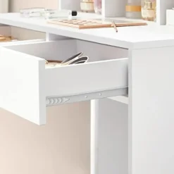 Kaptafels-Vasagle Kaptafel met 9 LED lampen, spiegel, 2 laden, 3 open vakken