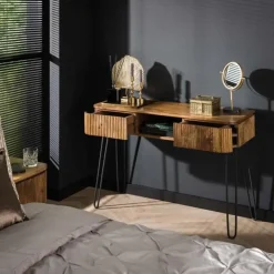 Hoyz Collection Kaptafel Rechthoek 110cm -Massief Mangohout - 2 Lades