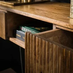 Hoyz Collection Kaptafel Rechthoek 110cm -Massief Mangohout - 2 Lades