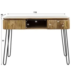 Hoyz Collection Kaptafel Rechthoek 110cm -Massief Mangohout - 2 Lades