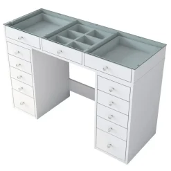 Kaptafels-Arabic House Kaptafel Wit/Glas - 120x44,5x79,8cm - Beyas