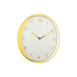 Klokken-Karlsson - Wandklok Lined Numbers - Heldergeel- Ø40cm
