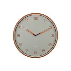 Klokken-Karlsson - Wandklok Lined Numbers - Helderoranje- Ø40cm