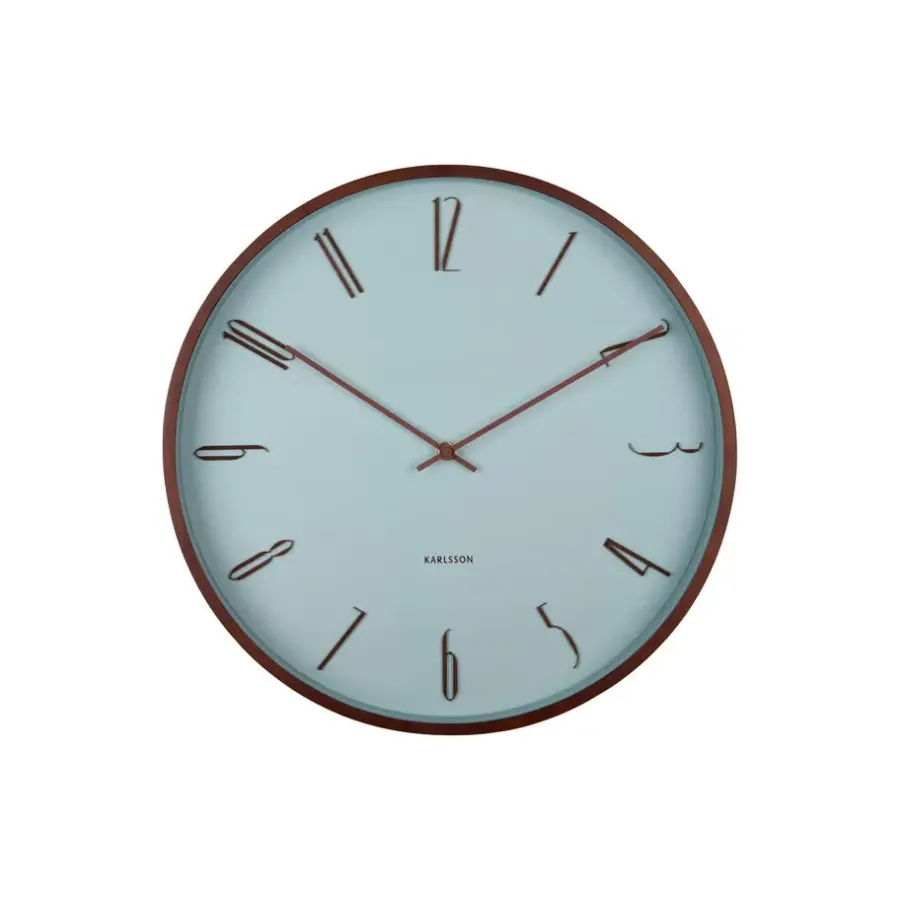 Klokken-Karlsson - Wandklok Scandia - Mistige blauw- Ø40cm