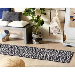 Tapijtlopers En Keukenlopers-Beliani KARUNGAL - Loper - Zwart - 60 x 200 cm - Polyester
