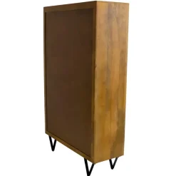 Giga Meubel Kast Donkerbruin Mangohout - 110x40x180 - Metaal - Ubud
