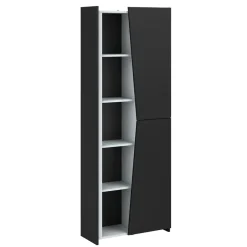 Leen Bakker Kast Levi - zwart - 181x67x28 cm