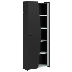 Leen Bakker Kast Levi - zwart - 181x67x28 cm