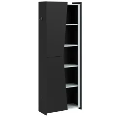 Leen Bakker Kast Levi - zwart - 181x67x28 cm