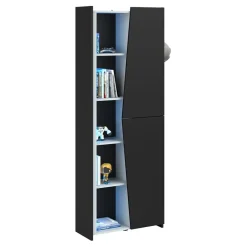 Leen Bakker Kast Levi - zwart - 181x67x28 cm