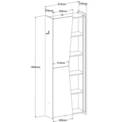Leen Bakker Kast Levi - zwart - 181x67x28 cm