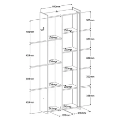 Leen Bakker Kast Levi - zwart - 181x67x28 cm