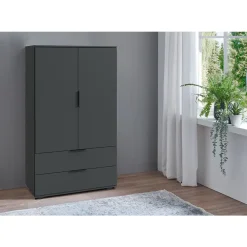 Wandkasten-Leen Bakker Kast Lucca 2-deurs - grafietkleur - 140x81x40 cm