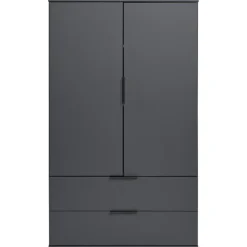 Wandkasten-Leen Bakker Kast Lucca 2-deurs - grafietkleur - 140x81x40 cm
