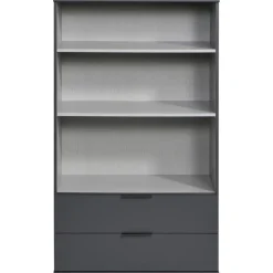 Wandkasten-Leen Bakker Kast Lucca 2-deurs - grafietkleur - 140x81x40 cm