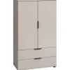 Wandkasten-Leen Bakker Kast Lucca 2-deurs - greige - 140x81x40 cm