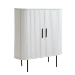Wandkasten-Giga Living Kast Metaal Eikenhout Wit - 100x40x118cm - Nola