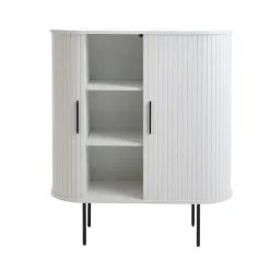 Wandkasten-Giga Living Kast Metaal Eikenhout Wit - 100x40x118cm - Nola