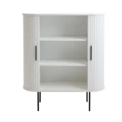 Wandkasten-Giga Living Kast Metaal Eikenhout Wit - 100x40x118cm - Nola