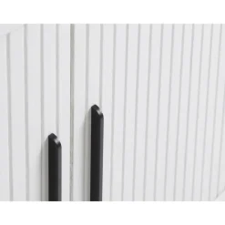 Wandkasten-Giga Living Kast Metaal Eikenhout Wit - 100x40x118cm - Nola