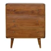 Ladekasten|Ladekasten-Artisan Furniture Kastanje Gebogen Ladekast met 3 Laden