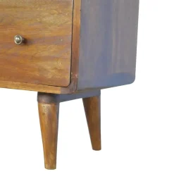 Ladekasten|Ladekasten-Artisan Furniture Kastanje Gebogen Ladekast met 3 Laden