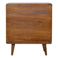 Ladekasten|Ladekasten-Artisan Furniture Kastanje Gebogen Ladekast met 3 Laden