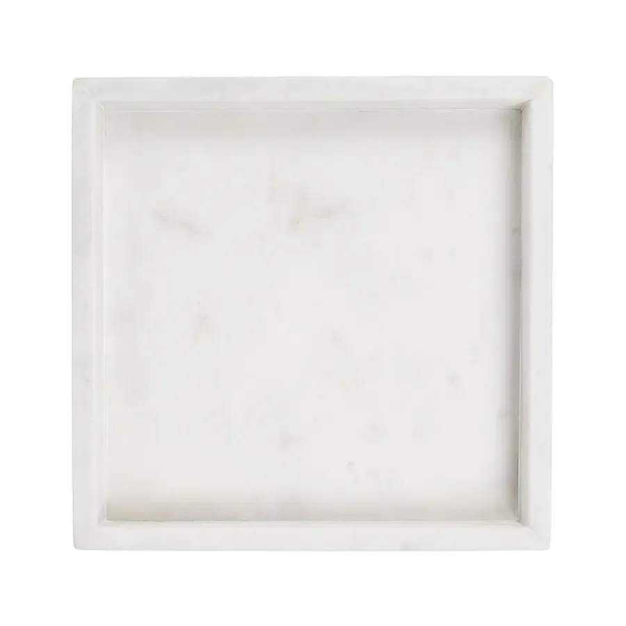 Beliani KATERINI - Decoratief dienblad - Wit - Marmer