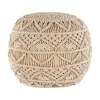 Beliani KAYSERI - Poef - Beige - 40 cm - Katoen