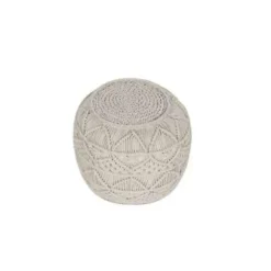 Beliani KAYSERI - Poef - Beige - 40 cm - Katoen