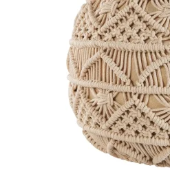 Beliani KAYSERI - Poef - Beige - 40 cm - Katoen