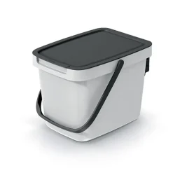 Prullenbakken-Keden GFT aanrecht afvalbak - creme wit - 6L - 20 x 26 x 20 cm