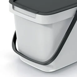 Prullenbakken-Keden GFT aanrecht afvalbak - creme wit - 6L - 20 x 26 x 20 cm