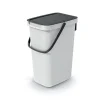 Prullenbakken-Keden GFT aanrecht afvalbak - creme wit - 12L - 20 x 26 x 37 cm
