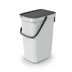 Prullenbakken-Keden GFT aanrecht afvalbak - creme wit - 12L - 20 x 26 x 37 cm