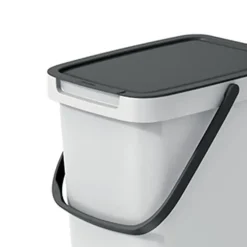 Prullenbakken-Keden GFT aanrecht afvalbak - creme wit - 12L - 20 x 26 x 37 cm