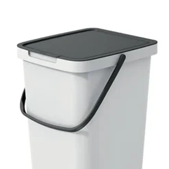 Prullenbakken-Keden keuken afvalbak - creme wit - 25L - 26 x 29 x 48 cm