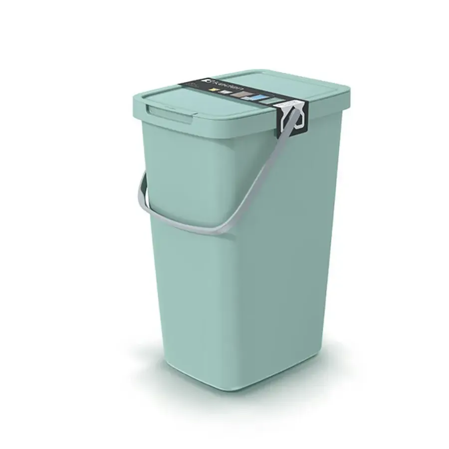 Prullenbakken-Keden keuken afvalbak - mintgroen - 20L - 23 x 29 x 45 cm