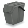 Keden Sorteer afvalbak/emmer - steengrijs - 25L - 24 x 40 x 37 cm