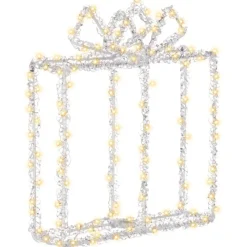 Kerstverlichting-Leen Bakker KEMI - LED kerstdecoratie - Wit - 22 x 6 x 25 cm - Metaal